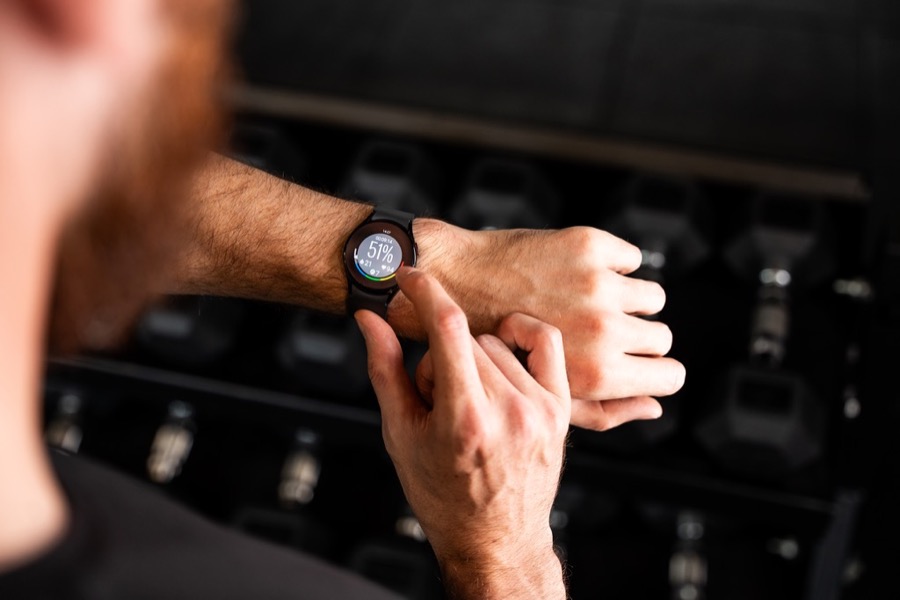 Member viewing Myzone effort on a compatible smartwatch