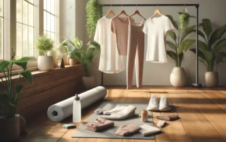 Yoga Accessories displayed in a room with plants