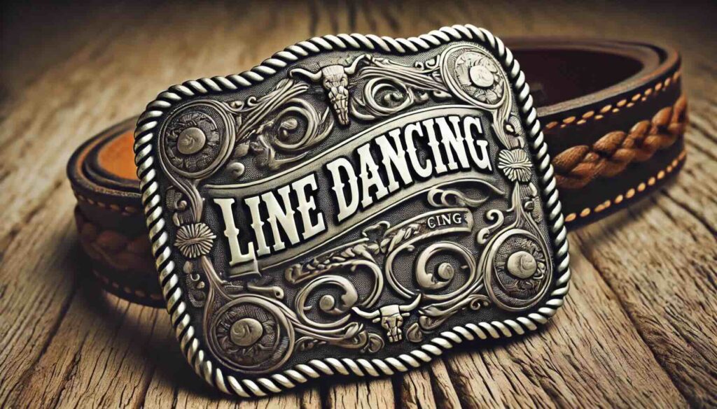 Rodeo Belt Buckle that reads Line Dancing